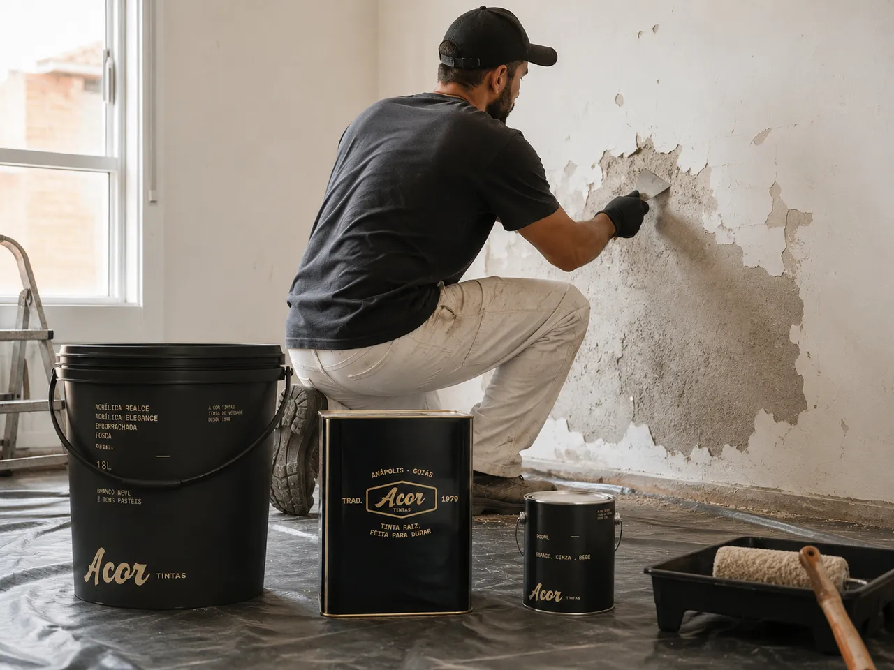 Parede esfarelando: o que fazer antes de pintar — etapa do processo