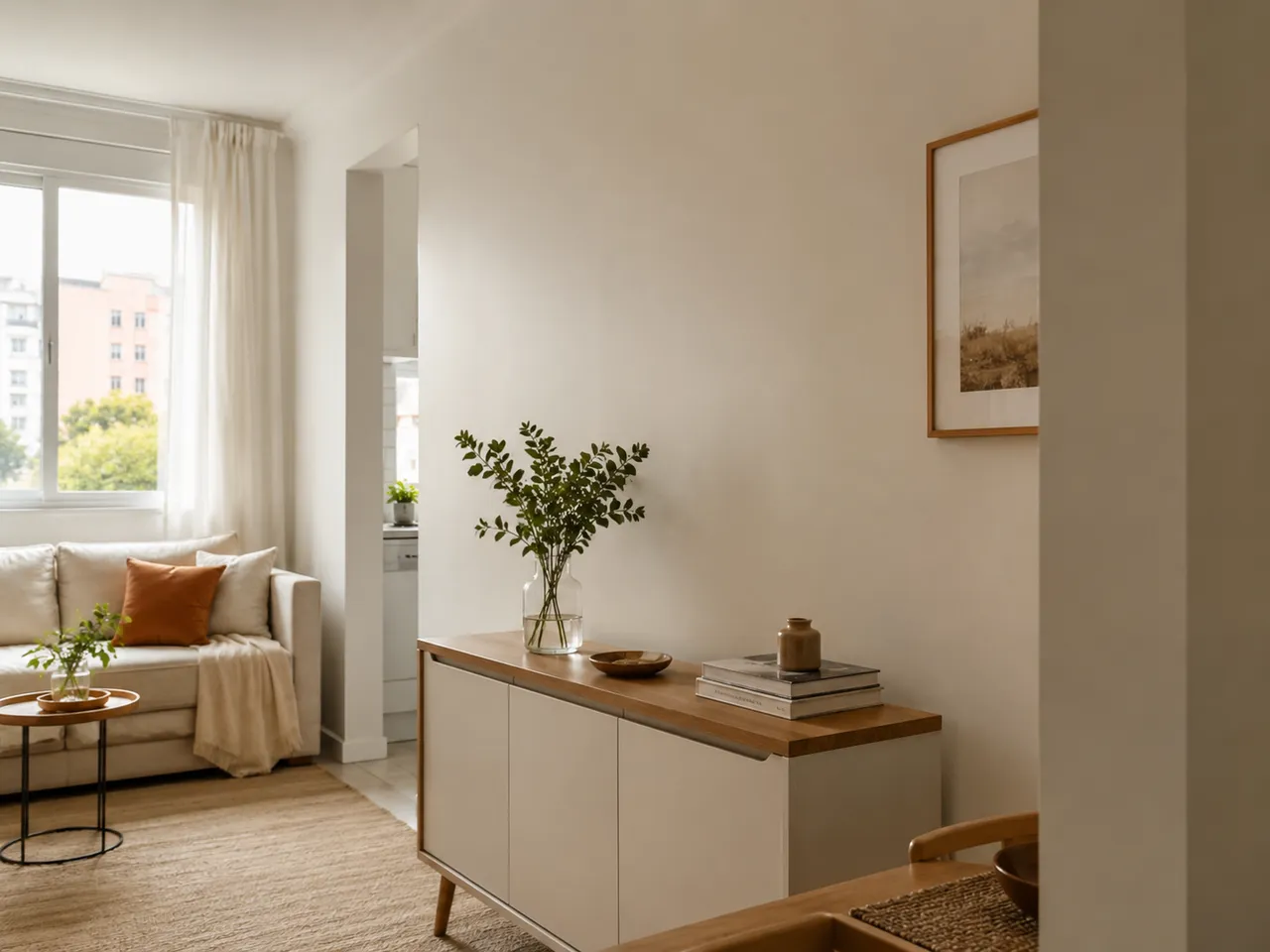 Tinta para apartamento pequeno: como ampliar com cor e acabamento — detalhe prático