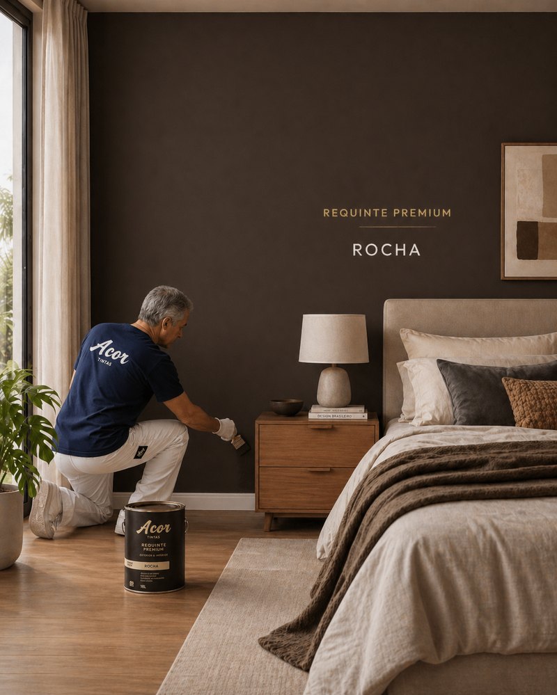 A Cor Tintas Requinte Premium Rocha ambiente decorado